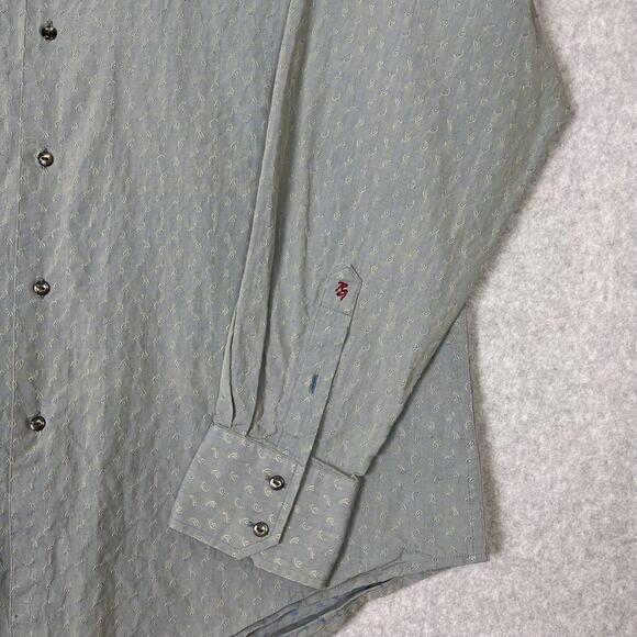 Robert Graham Shirt Men's Sz XL Grey L/S Button Up Cotton Paisley All Over Print - Picture 4 of 9